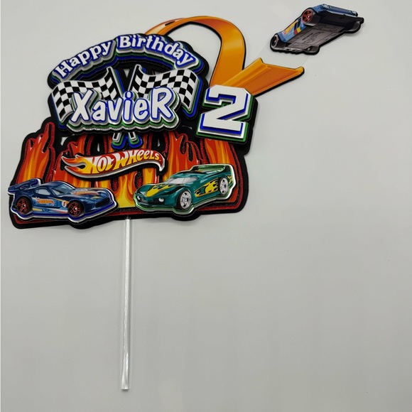 Hot Wheels car racing cake topper, Fully customizable - Picture 4 of 10